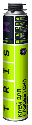 Клей пена для газобетона Termolit 1000мл Tris фото 2