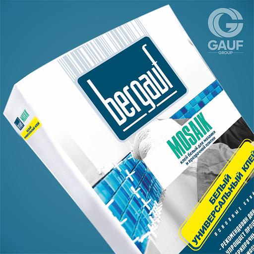 Белый клей MOSAIK для мозаики и прозрачной плитки Bergauf 25 кг фото 3