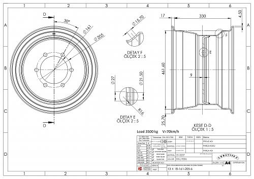 Диск колеса 13×18, 6 шпилек Sunstyer фото 1