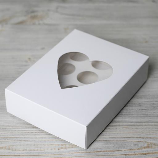 Коробка для конфет с окошком Сердце 12 ячеек фото 1