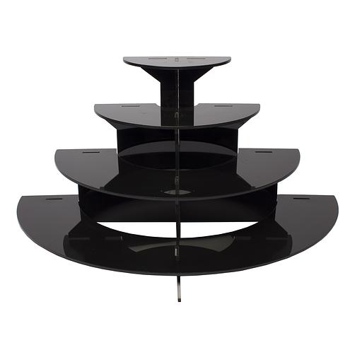 Подставка для капкейков полукруг Пирамида 4 яруса черная фото 1