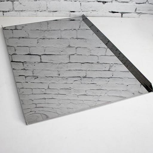 Противень 600х400 мм высота 20 мм 2 борта скош. края нержавеющая сталь фото 1