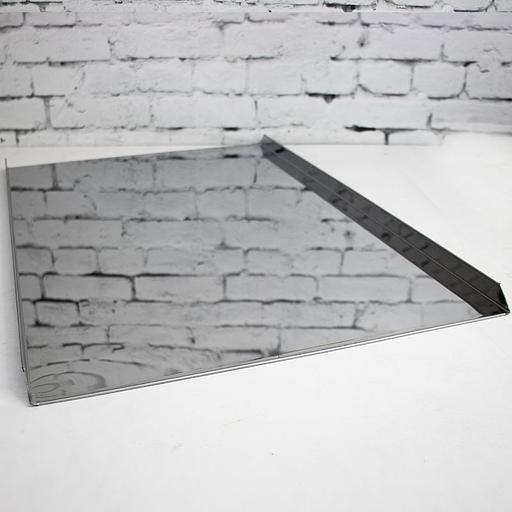 Противень 780х580 мм высота 20 мм толщина 1 мм 2 борта скош. края нержавеющая сталь фото 2