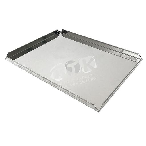 Противень витринный 500х500 мм высота 20 мм толщина 1 мм 4 борта нержавеющая сталь фото 1