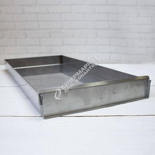 Противень 400х100 мм высота 50 мм толщина 1 мм съемный борт нержавеющая сталь фото 3