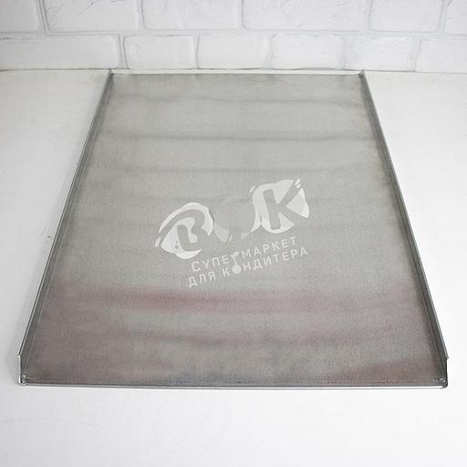 Противень 660х600 мм высота 20 мм толщина 1,5 мм 2 борта отбортовка алюминий фото 1