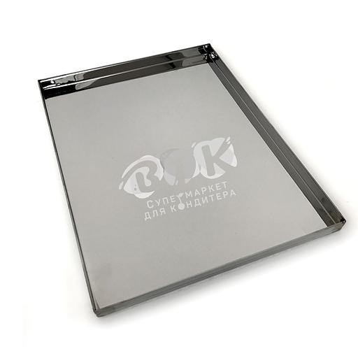 Противень 800х600 мм высота 20 мм толщина 0,8 мм 4 борта нержавеющая сталь фото 1