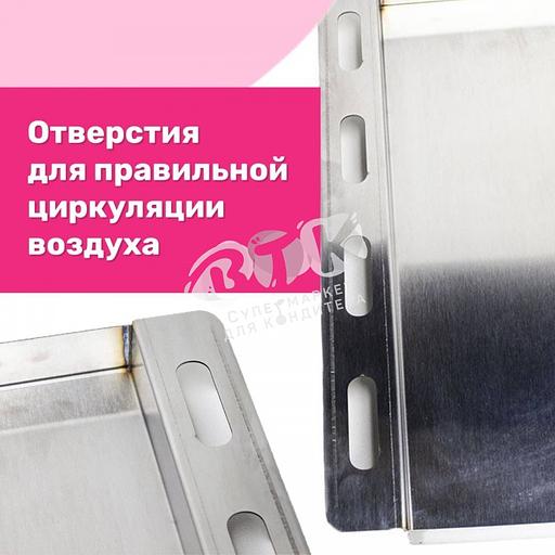 Противень для духовки с направляющими 430х370х20 мм нержавеющая сталь фото 4