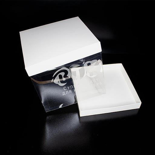 Упаковка для торта прозрачная 235х235х220 мм фото 3