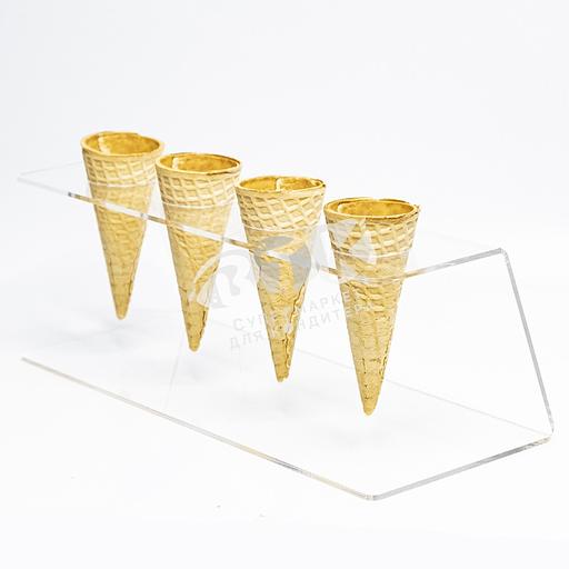 Подставка для рожков 4 ячейки оргстекло фото 2