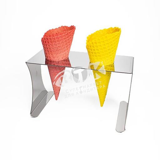 Подставка для рожков 2 ячейки 50 мм нержавеющая сталь фото 1