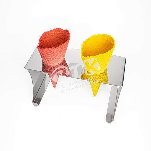 Подставка для рожков 2 ячейки 50 мм нержавеющая сталь фото 2