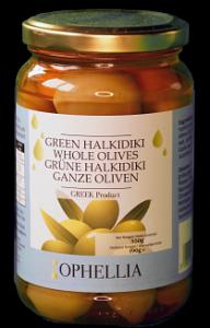 Оливки зеленые Халкидики с косточкой в рассоле, 370 мл. ОПТ фото 1