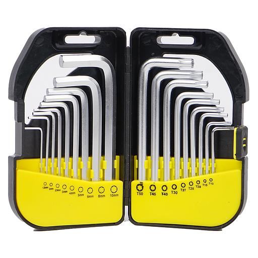 Набор Имбусовых Ключей HEX-TORX, 18шт, HEX 1.5-10мм, T10-T50, CrV, VisKing VK-16pc фото 1