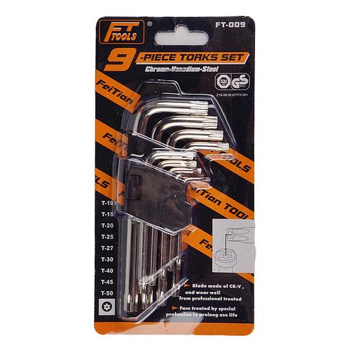 Набор Коротких Г-Образных Ключей TORX С Отверстием T10-T50 9 Шт FT-009 фото 2