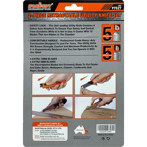 Набор Ножей 9 Мм И 18 Мм, Металлическая Направляющая, Двухкомпонентный Корпус Horusdy SDY-97527 фото 2