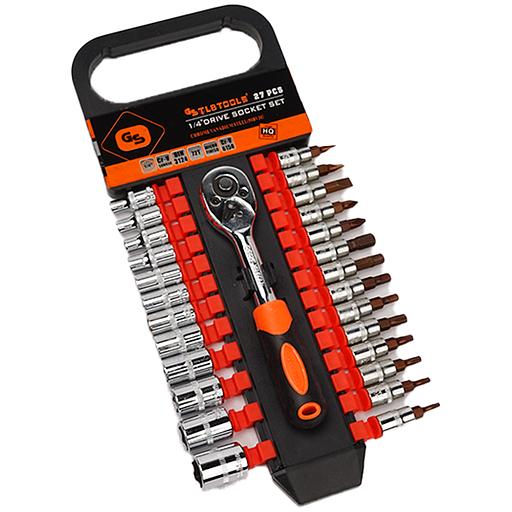 Набор головок 4-14 мм с трещоткой 1/4" 27 предметов TLB-1-4-27pcs фото 2