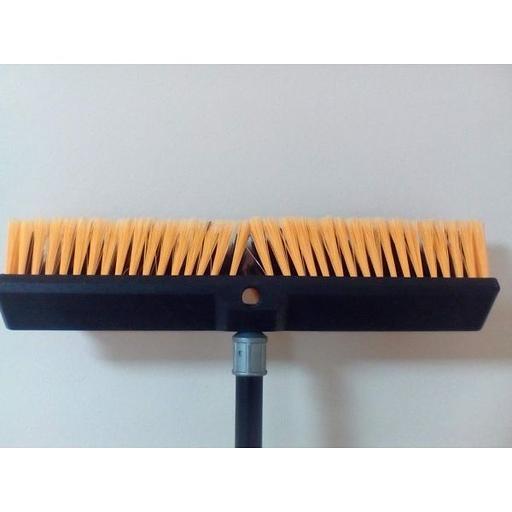 Щётка пластиковая 25 см, с комбинированной щетиной и металлической рукояткой, Китай (Н1751) фото 3