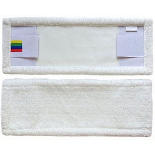 Моп плоский из белой микрофибры 50 см, карман-язык, NV072 фото 2