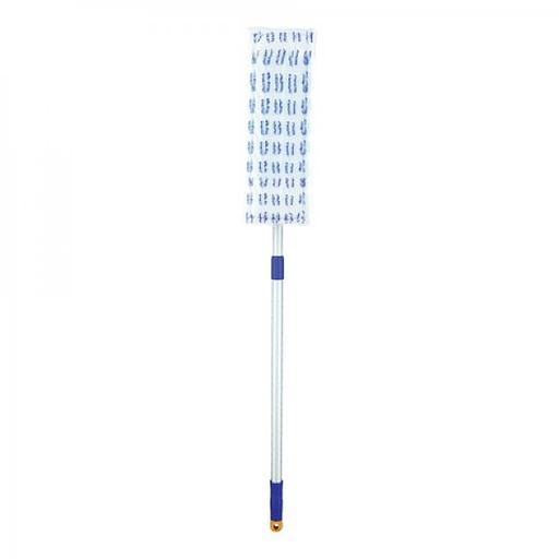 Швабра ЛАЙМА с флаундером 40 см, телескопический черенок 130 см., моп из микрофибры с абразивом, 601462 фото 3