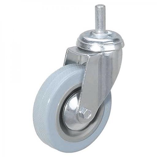 Колеса для уборочной тележки с штоком без резьбы, диаметр 50 мм, КОМПЛЕКТ 4 штуки, BRABIX, 605379 фото 1