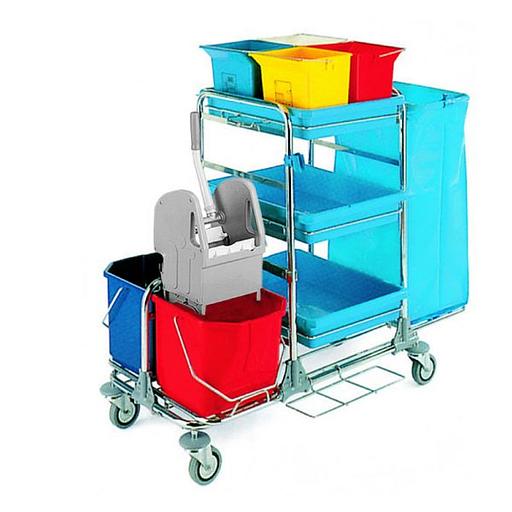 TTS MODULAR 180, 30 л — хромированная тележка для профессионального клининга фото 1