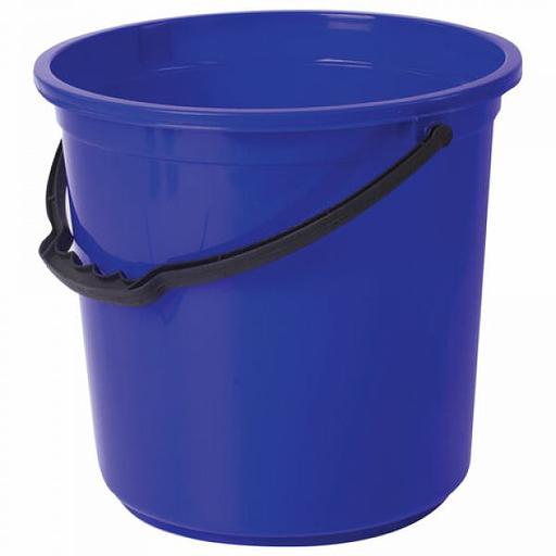 Ведро 12 л, без крышки, пластиковое, пищевое, с узором, цвет синий, мерная шкала, ЛАЙМА (603894) фото 1