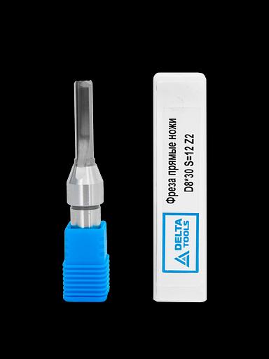 Твердосплавная фреза пазовая DELTATOOLS прямой нож D8✕30 L=80 S=12 Z2 фото 2