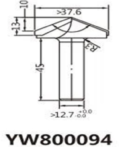 Фреза Delta-Tools алмазная V образная D=37,6 l=13 L=58 S=12*45 RH арт. DT55 фото 1