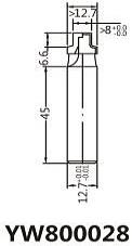 Фреза Delta-Tools алмазная филёночная нижний подшипник D=12 l=9.9 L=51,6 S=12*45 RH арт. DT34 фото 2