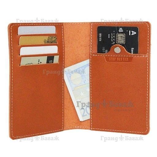 Обложка для паспорта STOP RFID ОП-S/рыжий фото 4