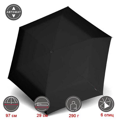 Зонт Knirps мужской автомат TS.200 Slim Medium Duomatic BLACK 9542001000 фото 1