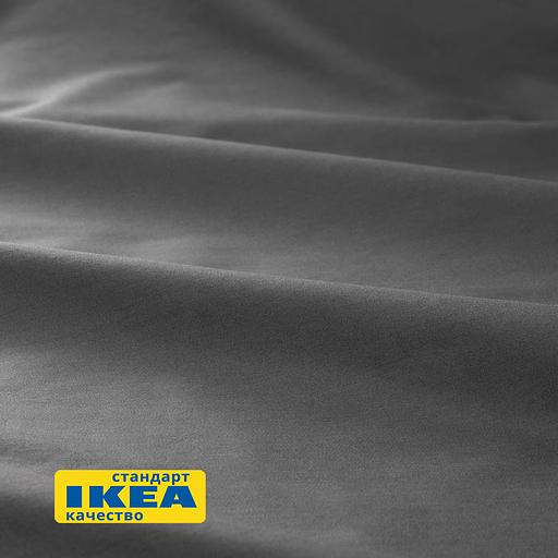 Пододеяльник 1,5 спальный, наволочка ЛЮТЕСМИО (ИКЕА ЛЮКТЭСМИН) 150x200/50x70, темно-серый, сатин KL-40442553 фото 5