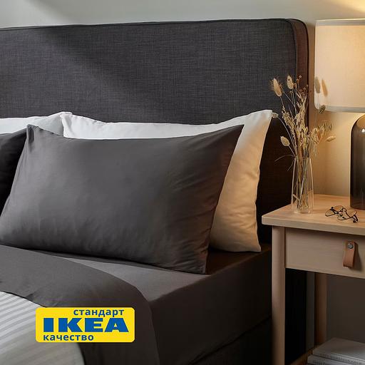 Простыня НАТЕСМИО (ИКЕА НАТТЭСМИН) 240x260, темно-серый, сатин KL-50442722 фото 2