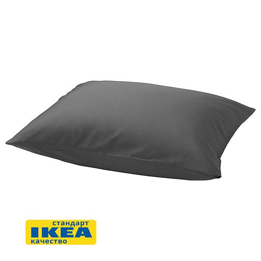 Наволочка НАТЕСМИО (ИКЕА НАТТЭСМИН) 50x70, темно-серый, сатин KL-80442706 фото 1