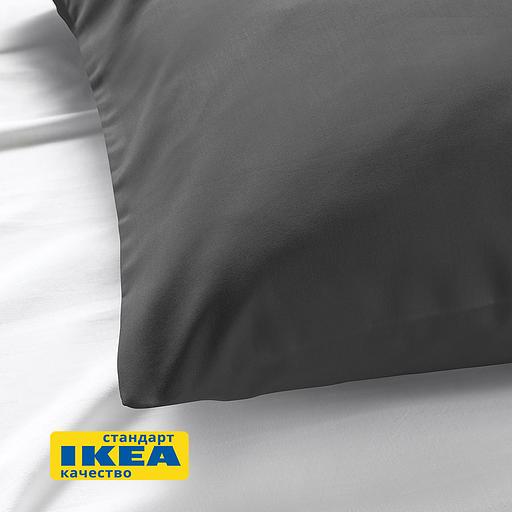 Наволочка НАТЕСМИО (ИКЕА НАТТЭСМИН) 50x70, темно-серый, сатин KL-80442706 фото 3