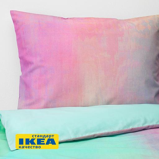 Пододеяльник евро, 2 наволочки ИСТЭРО (ИКЕА ПИПСТЭКРА) 200x200/50x70, разноцветный, миткаль KL-40438933 фото 3