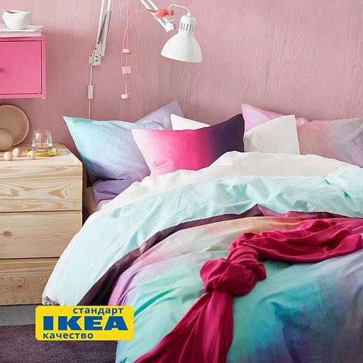 Пододеяльник евро, 2 наволочки ИСТЭРО (ИКЕА ПИПСТЭКРА) 200x200/50x70, разноцветный, миткаль KL-40438933 фото 6