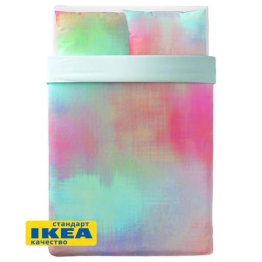 Пододеяльник евро, 2 наволочки ИСТЭРО (ИКЕА ПИПСТЭКРА) 200x200/50x70, разноцветный, миткаль KL-40438933 фото 7