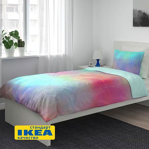 Пододеяльник 1,5 спальный, наволочка ИСТЭРО (ИКЕА ПИПСТЭКРА) 150x200/50x70, разноцветный, миткаль KL-60438951 фото 1