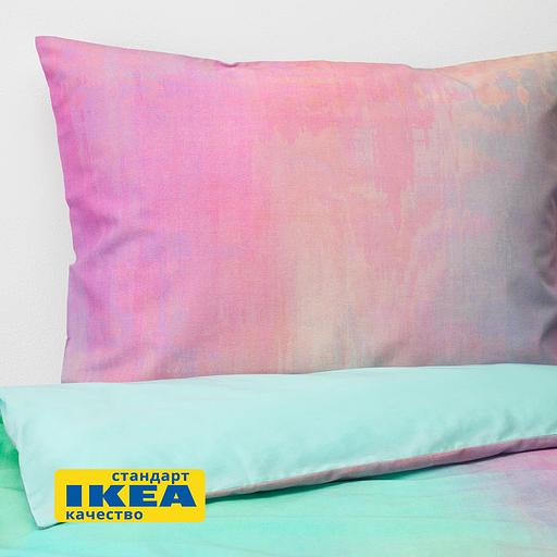 Пододеяльник 1,5 спальный, наволочка ИСТЭРО (ИКЕА ПИПСТЭКРА) 150x200/50x70, разноцветный, миткаль KL-60438951 фото 3
