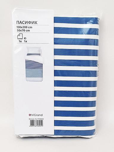 Пододеяльник 1,5 спальный, наволочка ПАСИФИК (ИКЕА ПАЦИФИК) 150x200/50x70, голубой, сатин, лиоцелл KL-77720333 фото 3
