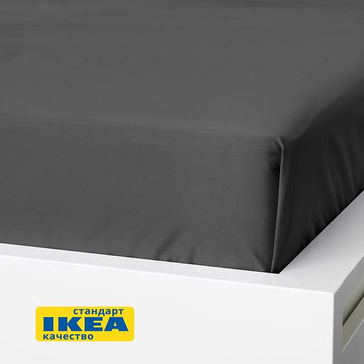 Простыня НАТЕСМИО (ИКЕА НАТТЭСМИН) 150x260, темно-серый, сатин KL-30442718 фото 5