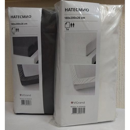 Простыня на резинке НАТЕСМИО (ИКЕА НАТТЭСМИН) 180x200, белый, сатин KL-40349456 фото 5