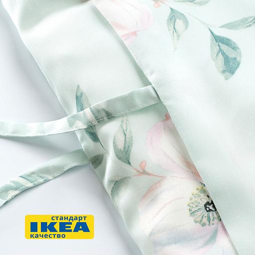 Пододеяльник евро, 2 наволочки ПЛАТАН (ИКЕА ПЛАТТМАЛ) 200x200/50x70, цветочный орнамент/зеленый, сатин KL-30519760 фото 6