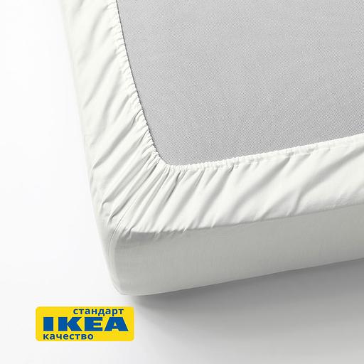 Простыня на резинке НАТЕСМИО (ИКЕА НАТТЭСМИН) 90x200, белый, сатин KL-20349457 фото 4