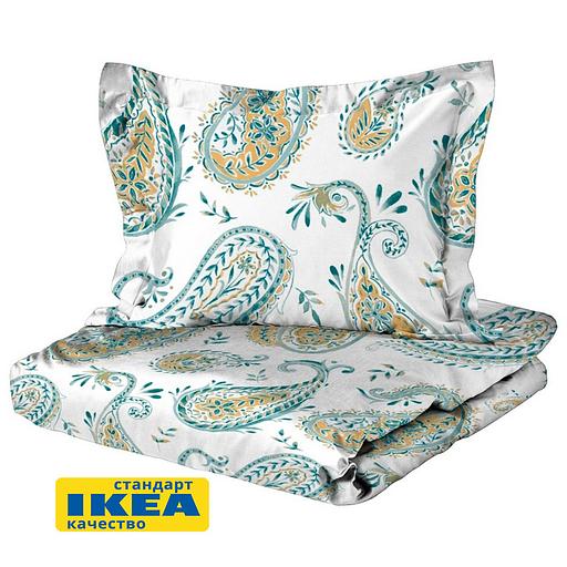 Пододеяльник евро, 2 наволочки ПЕЙСЛИ 200x200/50x70, индийский огурец, сатин, лиоцелл KL-60353290 фото 1