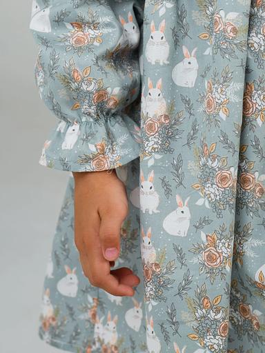 Платье MINI DI «Риана» зайцы на голубом, арт.160/810 ОПТ фото 7
