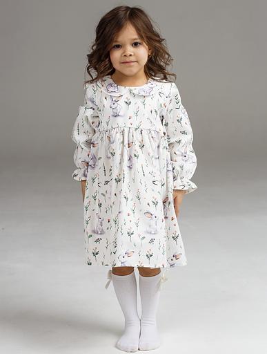 Платье MINI DI «Риана» зайцы на белом, арт.160/810 ОПТ фото 6