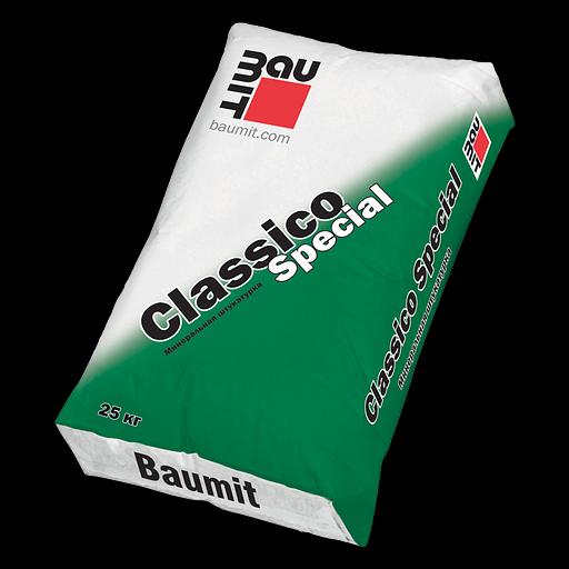 Baumit декоративная минеральная штукатурка шуба Classico Slecial белая 2мм 25кг фото 1